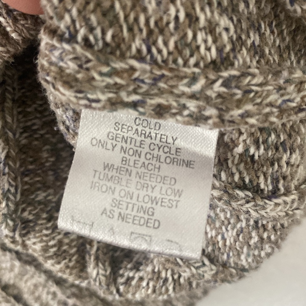 Oscar De La Renta Tan Ribbed Knit Half-Zip Mock Neck Sweater - Picture 6 of 6
